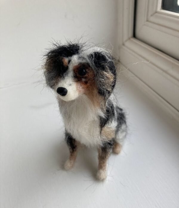 Australian Shepherd - Custom Needle Felted Pet / Dog Sculpture